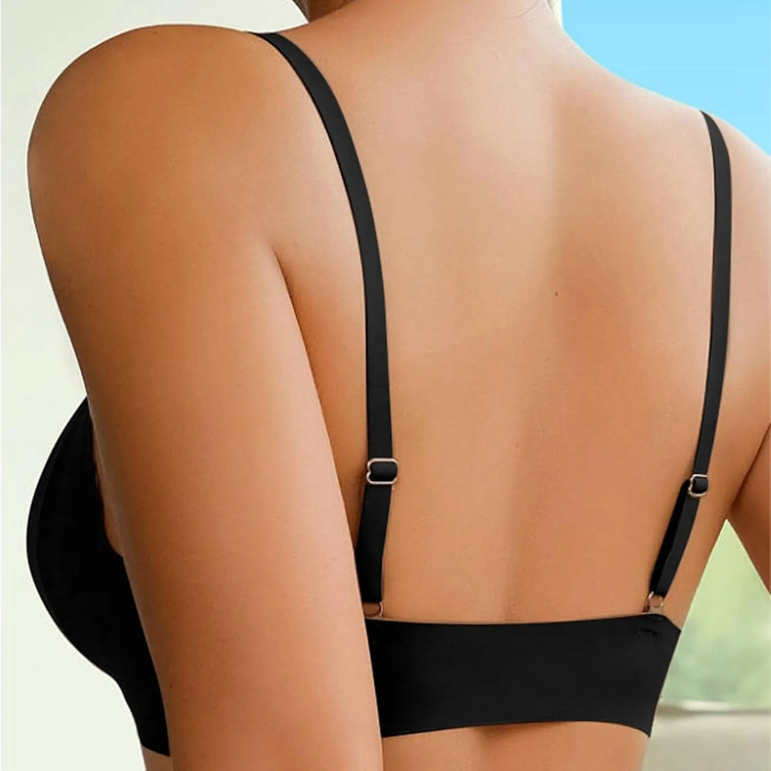 Women's Front Closure Bra No Underwire Unpadded Plus Size Bras Stretchable Straps Bra Sexy Triangle Bralettes