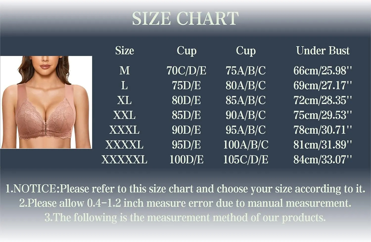 Women's Front Closure Lace Bra No Underwire Push Up Full Coverage Bralettes Comfort Senior Snap Closing Bra