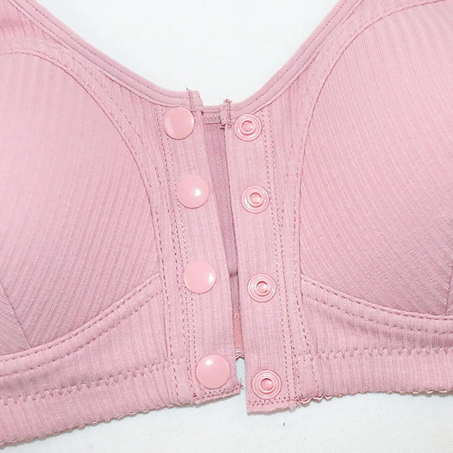 Women's Full Coverage Front Closure Posture Back Unpadded Wirefree Everyday Bra -Comfort and Double Support