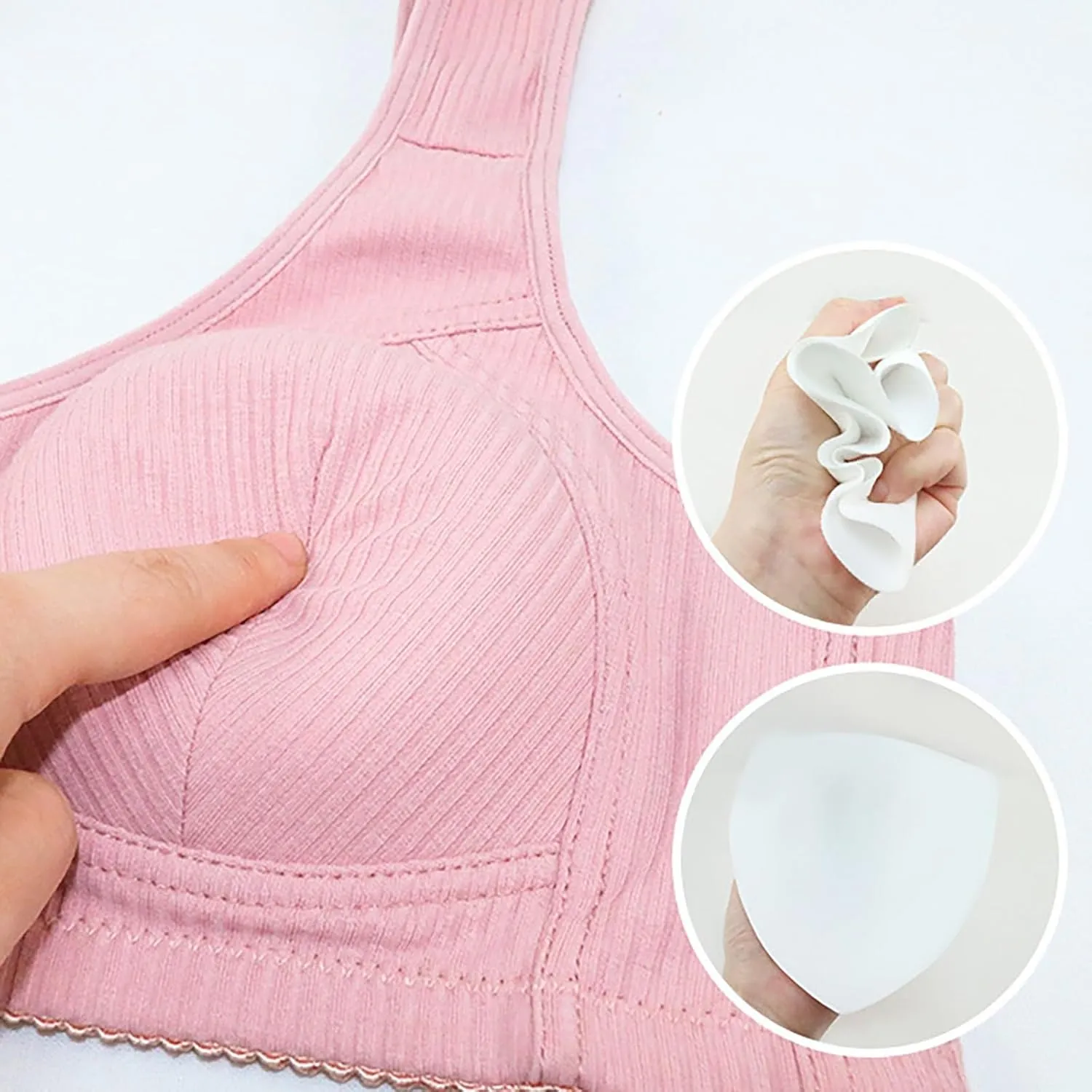 Women's Full Coverage Front Closure Posture Back Unpadded Wirefree Everyday Bra -Comfort and Double Support