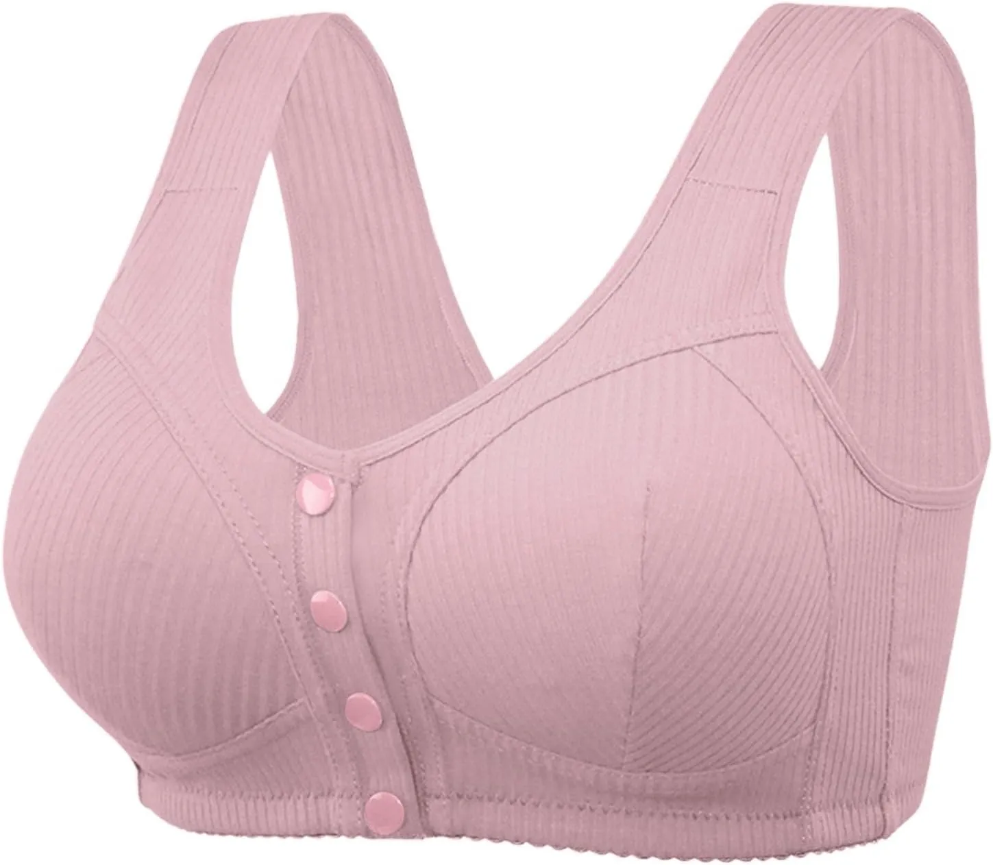 Women's Full Coverage Front Closure Posture Back Unpadded Wirefree Everyday Bra -Comfort and Double Support