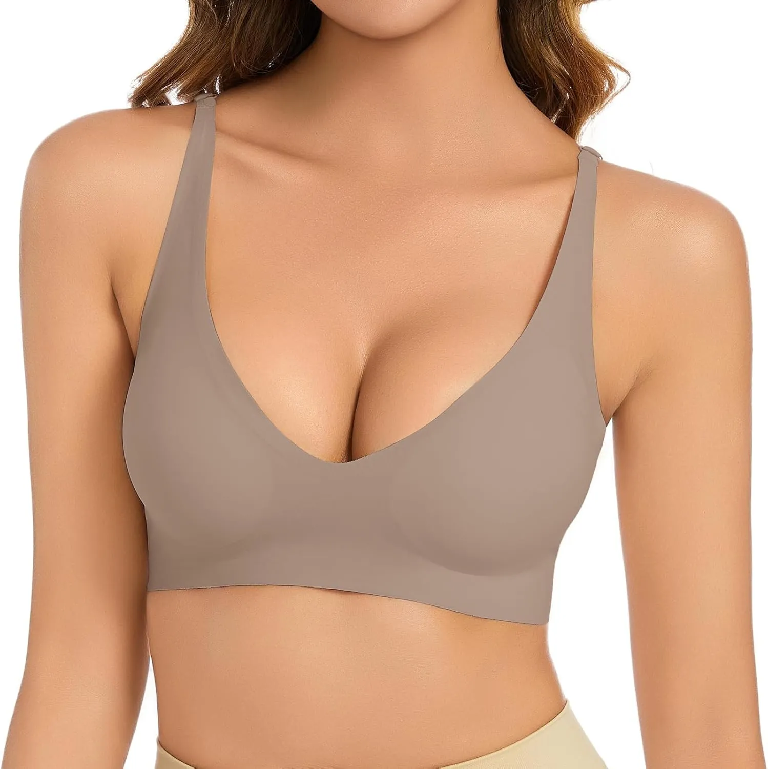 Womens Push Up Bra Comfort Padded No Underwire Bra Full Coverage Bra Lift Up Add One Cup Stretchable Straps Bra
