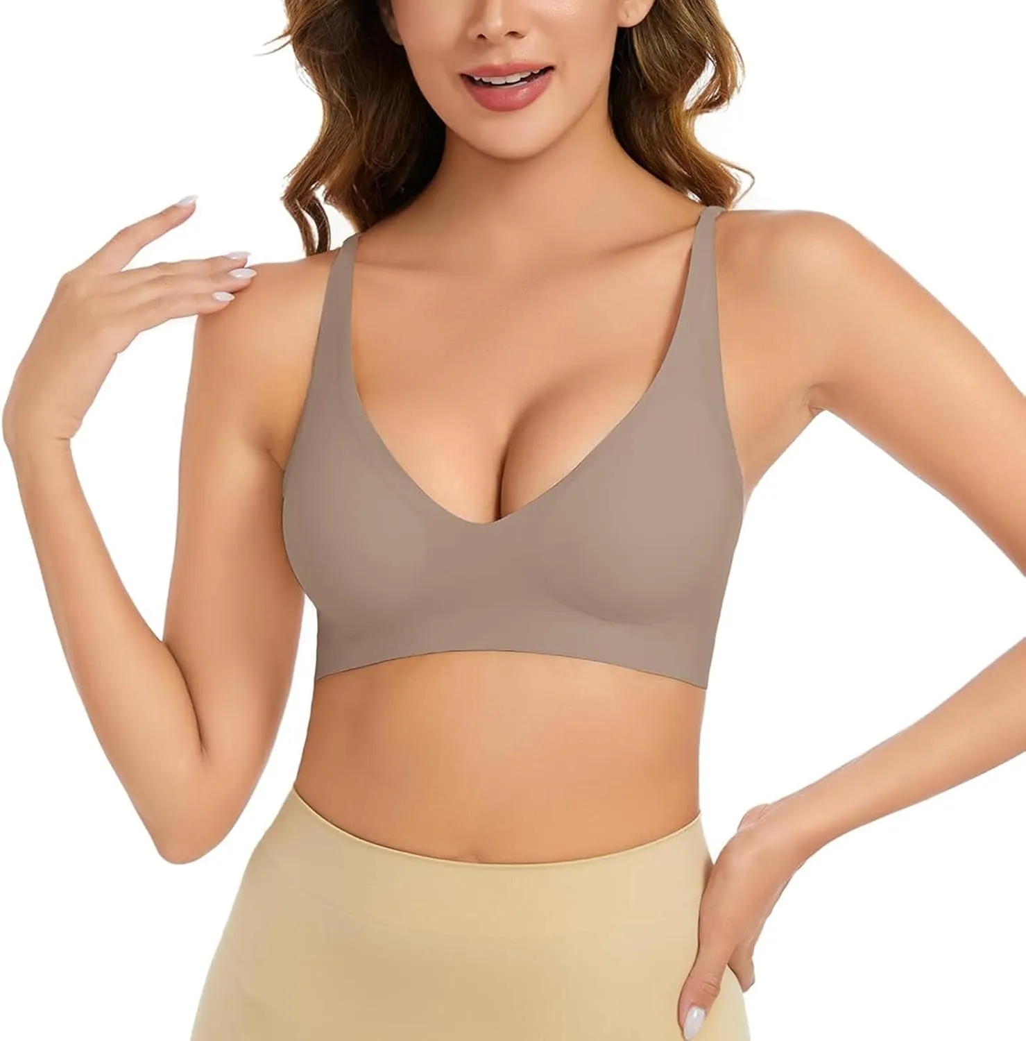 Womens Push Up Bra Comfort Padded No Underwire Bra Full Coverage Bra Lift Up Add One Cup Stretchable Straps Bra