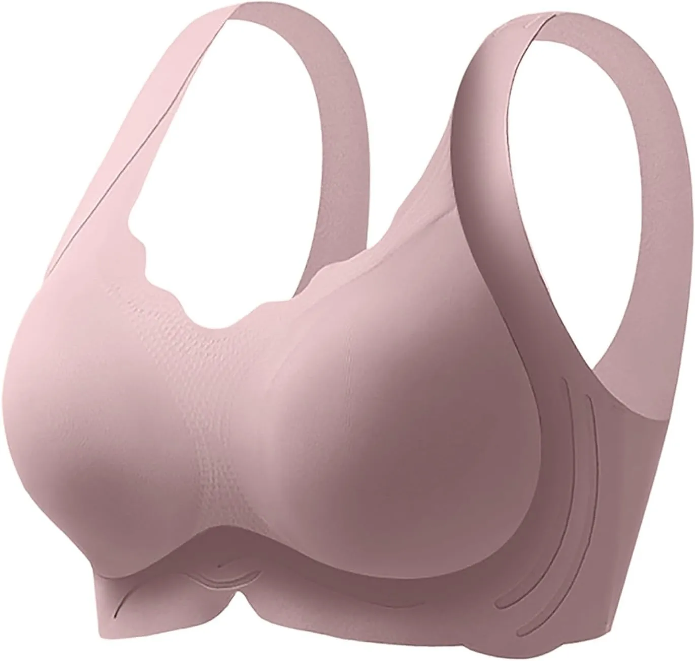 Womens Scalloped Seamless Bra No Underwire Comfort Push Up Bras Soft Wireless Bralette Full Coverage Sport Bra