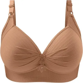 Womens Seamless Deep V Bras No Underwire Comfort Push Up Mesh Bras Wireless Bralette Everyday Bra