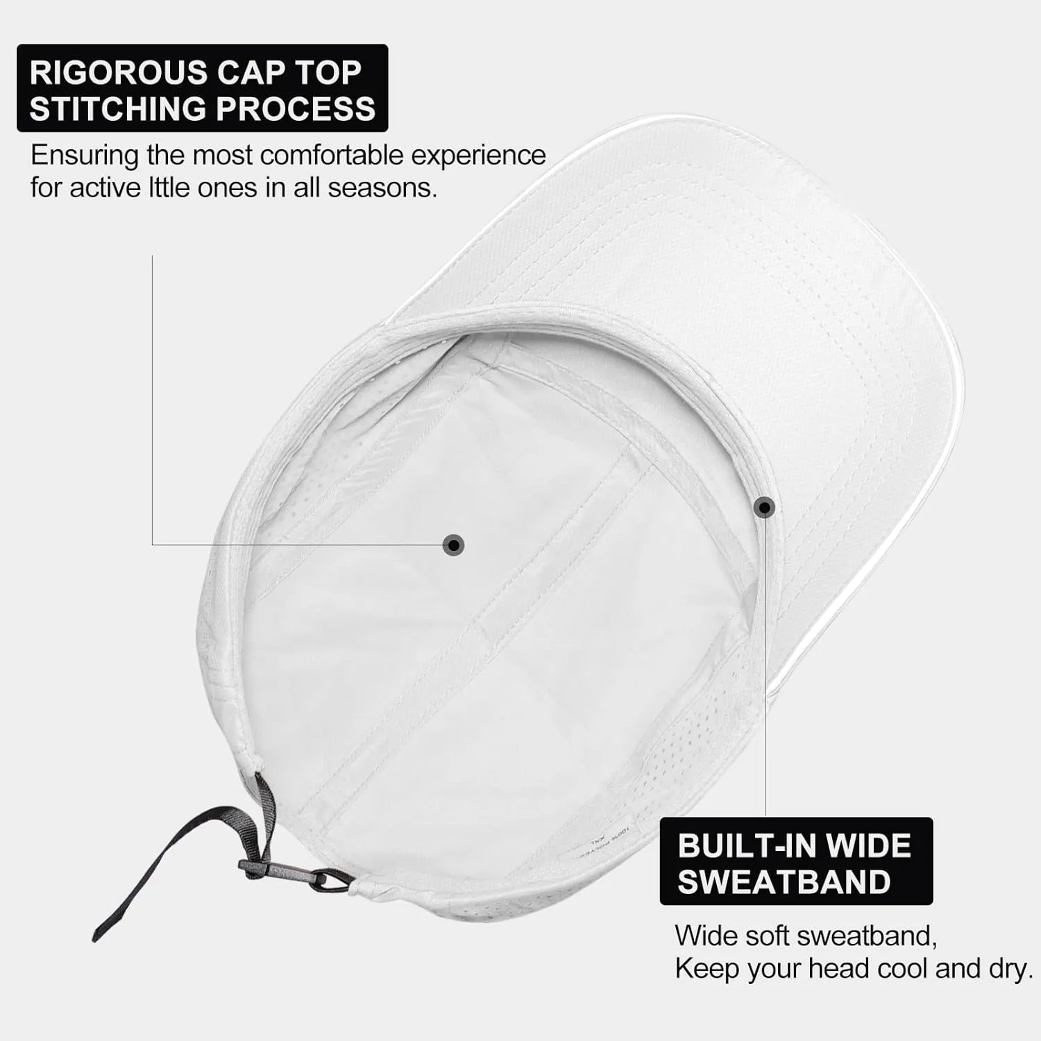 XXL Mens Quick Dry Baseball Cap Cooling Breathable Mesh Sports Cap Lightweight Run Hat with Reflective Trim