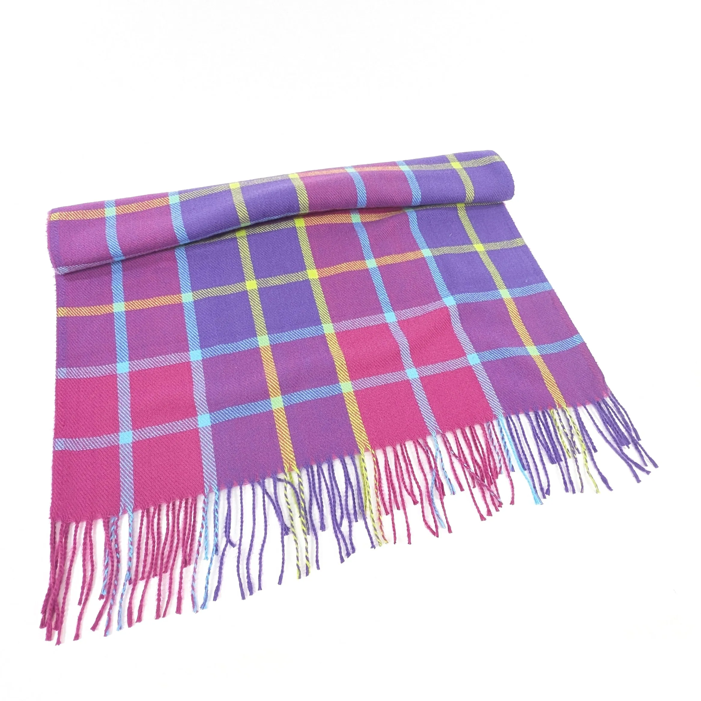 Zebil - Vibrant Squares Unisex Scarf (70x180cm) - Purple